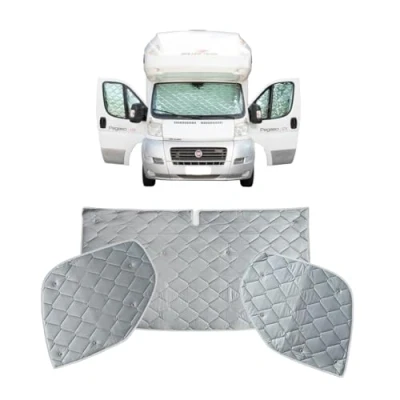 Image of Marvix Internal Cab Screen Thermal Blinds Premium 9 Layer Window Cover For Ford Transit 2015 2024 Motorhome Campervan Silver Insulation Windscreen Shades