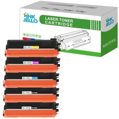 Image of InkJello Compatible Toner Cartridge Replacement for Brother DCP 9010CN HL 3040CN 3070CW MFC 9120CN 9320CW TN230BK TN230C TN230M TN230Y (Black/Cyan/Magenta/Yellow, 5 Pack)