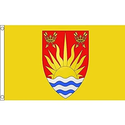 Image of AZ Flag Suffolk County 3x5 Ft 100D Polyester Of England Banner with Two Metal Grommets Fade Resistant Vivid Colors 3&#039; x 5&#039; Feet 150x90 Cm