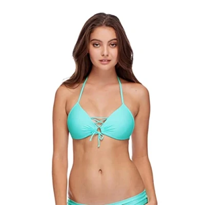 Image of Body Glove Women&#039;s Smoothies Updated Baby Love Molded Cup Triangle Bikini Top, Cactus, Large