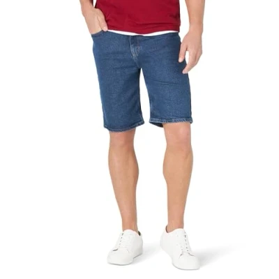 Image of Wrangler Authentics Men&#039;s Classic Relaxed Fit Five Pocket Jean Short Denim, Dark Stone, 42