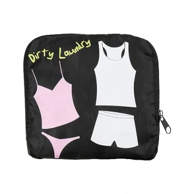 Image of MIAMICA Neon Laundry Bag, Black, One Size, Travel &quot;Dirty Laundry&quot;