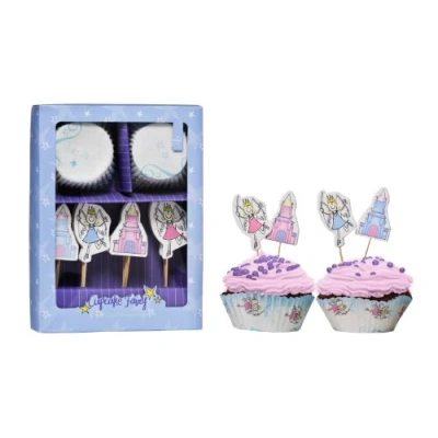 Image of Premier Housewares Fairy Cupcake Cases and Toppers 48 Pieces Cake Muffin Reusable Mini