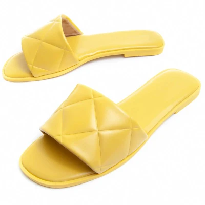 Image of Montevita Womens Flat Sandal Palanti3 In Yellow Size UK 3.5