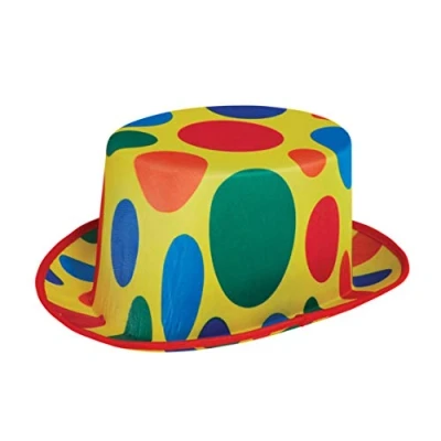 Image of Bristol Novelty BH702 Clown Top Hat, Men, Women, Multi Colour