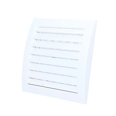 Image of Ducting Ventilation Cover 125mm / 5&quot; Air Vent Grille 190mm x with Adjustable Shutter and Fly Screen 7.5&quot; 7.5 inch Grid OW9