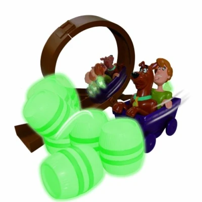 Image of Character Options Scooby Doo Glow in the Dark Mine Car Mayhem Stunt Set