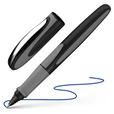 Image of Schneider Ray Cartridge Rollerball Pen M (Medium), Refillable, Onyx Barrel, Royal Blue Erasable Ink Cartridge, Pack of 1 (187807)