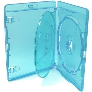 Image of 5 X Amaray Blue Blu Ray DVD Triple Cases Holds 3 Disks