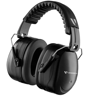 Image of Vanderfields Ear Defenders Adults, 33dB Certified UKCA, Protection Noise Cancelling Headphones, Safety Earmuffs Protectors, Sensory for Autism, DIY, Mowing, Construction