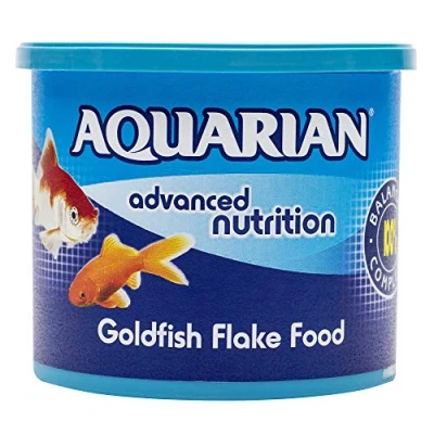 Image of AQUARIAN Complete Nutrition, Aquarium Goldfish Food, Flakes Also Suitable for Small Pond Fish, 200 g Container
