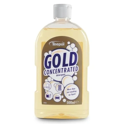 Image of Teepol Gold Concentrated Detergent Dishwashing Liquid 500ml Dish Soap &amp; Floor Cleaner, Multi Surface Cleaner for Oil, Dirt, Grease Removal PH Neutral Washing Up Home Business