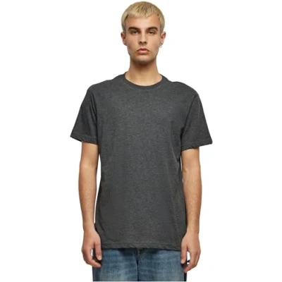 Image of Build Your Brand Men&#039;s Basic Round Neck T Shirt, Charcoal, S