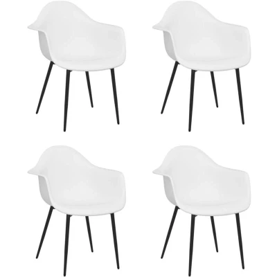 Image of vidaXL Dining Chairs 4 pcs White PP