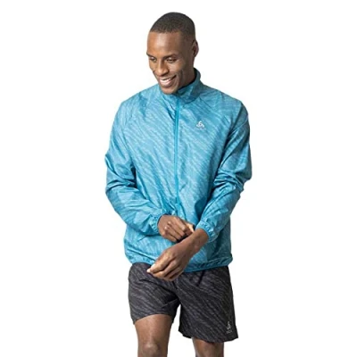 Image of Odlo Men Running jacket ESSENTIALS LIGHT PRINT, saxony blue, L