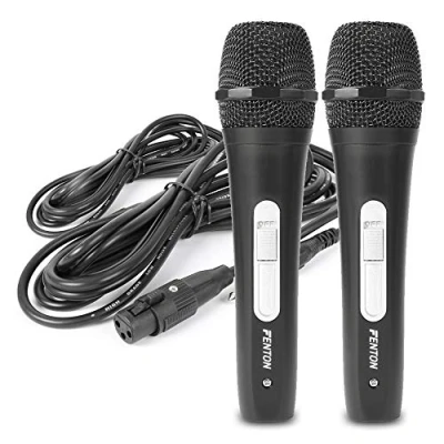 Image of Fenton Dynamic Microphone DM110 Vocal Mic DJ PA MC Rehearsal Karaoke XLR (Pair)
