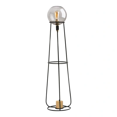 Image of Näve Stelo floor lamp, spherical glass lampshade