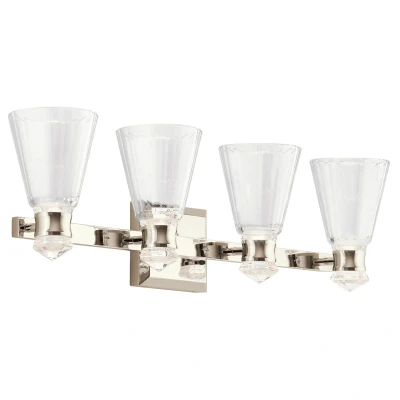 Image of Kichler Kayva Integrated LED Wall Lamp Polished Nickel, 3000K, IP44