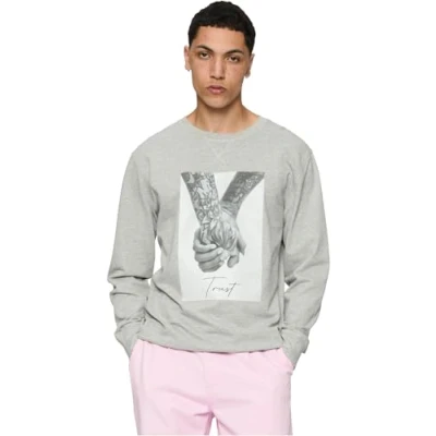 Image of Mister Tee Trust 2.0 Crewneck Sweatshirt, Men&#039;s, Size: XS, Grey