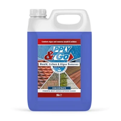 Image of Apply &amp; Go Mould, Mildew, Lichen, Algae Remover Concentrate Outdoor Cleaning Treatment Decking, Driveways, Rooftops, Path and Patio Cleaner (Up to 300m2 coverage) 5 Litre