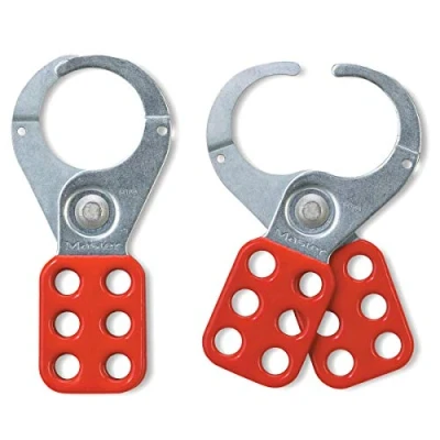 Image of Master Lock 416 Aluminum Lockout Hasp, Red &amp; Silver, 11.4 cm x 4.3 .8