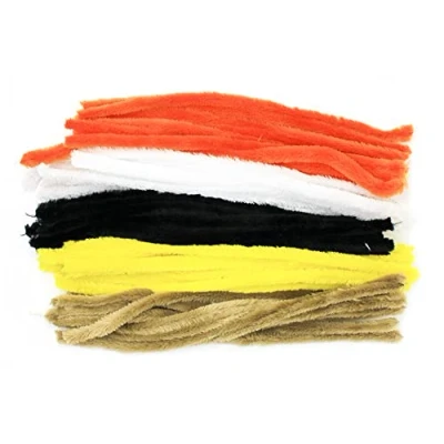 Image of Bright Ideas Pipe Cleaners, PK50 Extra Wide and Soft Assorted 300mm x 15mm, Multi Colour Arts &amp; Craft, Orange, White, Black, Yellow, Light Brown Cleaners For Crafting. BI8101.