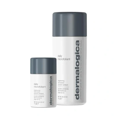Image of Dermalogica Daily Microfoliant Gentle Face Exfoliator Scrub Powder with Salicylic Acid, Rice Enzymes and Papain Achieve Brighter, Smoother Skin Every Day 74g &amp; Travel Size Bundle