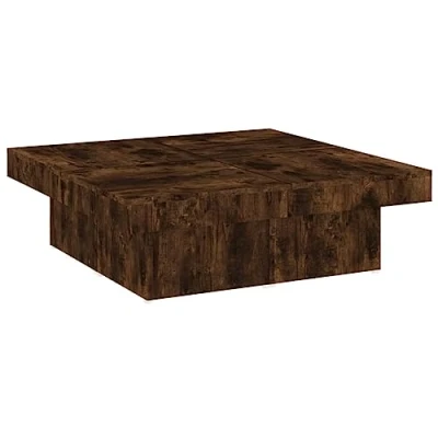 Image of vidaXL Modern Coffee Table with Smoked Oak Finish, Square Shape, Engineered Wood Material, Ideal for Living Room