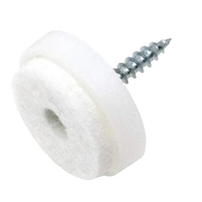 Image of Adsamm® / 16 x Felt pads with screws Ø 0,94&#039;&#039; (Ø 24 mm) white round Premium quality furniture sliders screw by