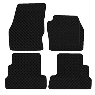 Image of Carsio Car Mats For Ford Kuga 2015 Onwards 3mm 4pc Set Tailored Fit Rubber Floor Mat Complete Accessory Black Custom Fitted Anti Slip Backing, Heavy Duty &amp; Waterproof