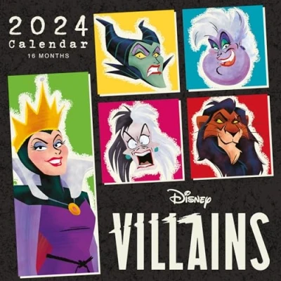 Image of Disney Villains Calendar 2024 Month to a View Planner 30cm x 30cm, Gifts for Women, Men and Kids, Kids Official Merchandise