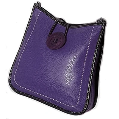 Image of LeahWard Women&#039;s Faux Leather Button Cross Body Messenger Bag Vintage Holiday Shoulder Handbags (Purple)