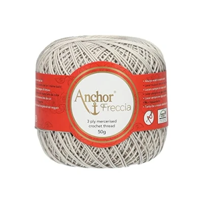 Image of Anchor Freccia Thickness 6 4771006 00397 White Crochet Yarn 100% Cotton