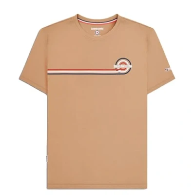 Image of Lambretta Mens Target Stripe Short Sleeve T Shirt (Sand) Size M