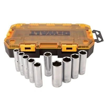 Image of DEWALT DWMT73815 Metric Drive Deep Socket Set (10 Piece), 1/2&quot;