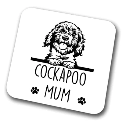 Image of Cockapoo Mum Coaster Pet Present Dog Dad Friend Joke Funny Gift Birthday Christmas, Hardboard