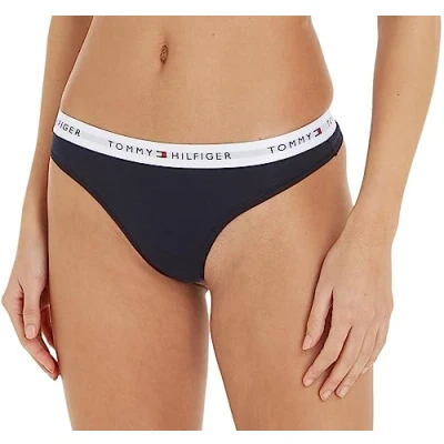 Image of Tommy Hilfiger Women&#039;s Thong Uw0uw03835 Thongs, Grey (Light Heather), XL