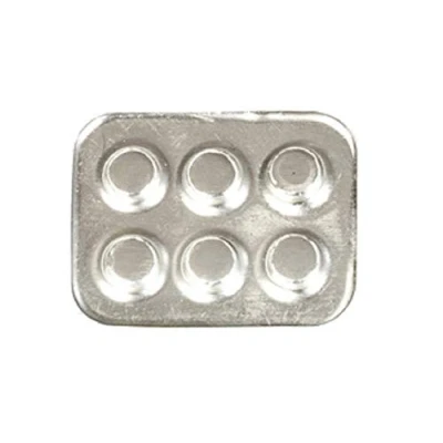 Image of Dolls House 6 Hole Pudding Muffin Bun Tin Miniature Kitchen Baking Accessory