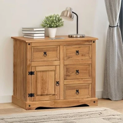 Image of Mercers Furniture Trade Corona 1 Door 4 Drawer Small Sideboard