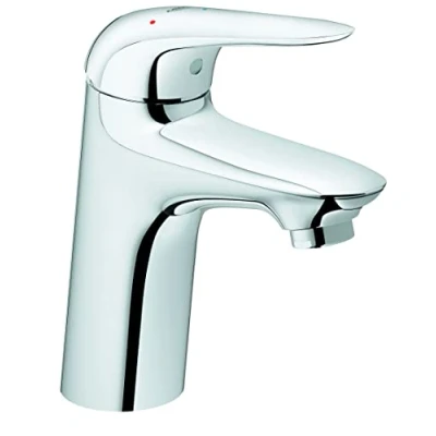Image of GROHE Wave Quickfix Single Lever Basin Mixer with Push Open Waste Set, S Size, Water and Energy Saving, Chrome Easy to Fit Quicktool 23748001