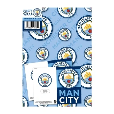 Image of Manchester City Football Club Gift Wrapping Paper 2 Sheets Tags