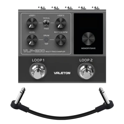 Image of Valeton Looper Pedal Dual Track Stereo for Guitar, Bass, Keyboard, Vocals Drum Machine 99 Project Storage Spaces Software Support VLP 200