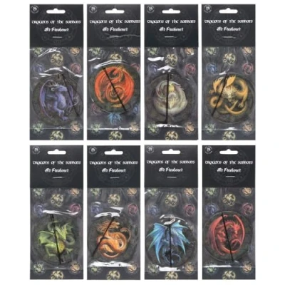 Image of Enchanting Multicolor &quot;Dragons of the Sabbats&quot; Design Air Freshener 7cm x (Set 8) Assorted Fresheners Perfect Hanging for Cars &amp; Rooms
