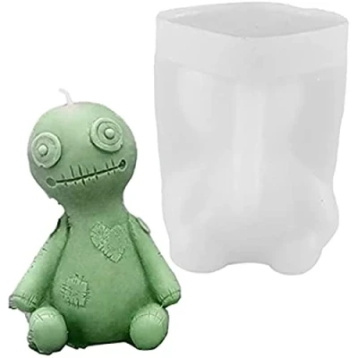 Image of INVEES Candle Moulds 3D Voodoo Doll Silicone Mold, Handmade Making Mould, DIY Craft Resin Mold For Fondant Cake, Aromatherapy Candle, Chocolate, Soap, Candy