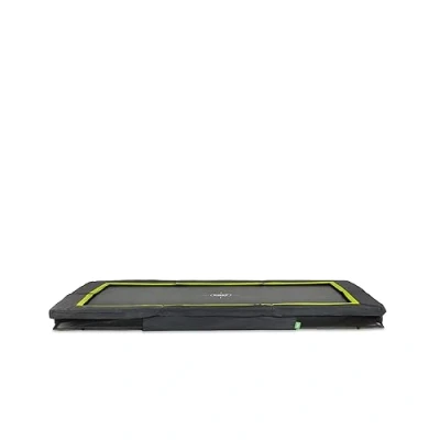 Image of EXIT Toys Silhouette Ground Sports Trampoline 7x10ft Inground Rectangular for 14 Years and Older Fitness Exercise Includes Feet Safety System Great Jumping Power Black