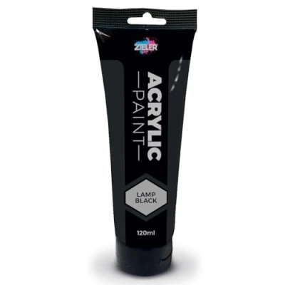 Image of Zieler Lamp Black Acrylic Paint 120ml Easy Squeeze Tube