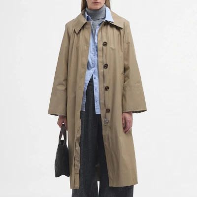Image of Barbour Beatrix Showerproof Trenchcoat, Women&#039;s, Size: 16, Light brown