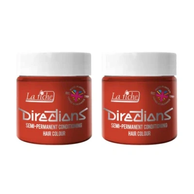 Image of 2x La Riche Directions Semi Permanent Hair Color 100ml Tub Tangerine