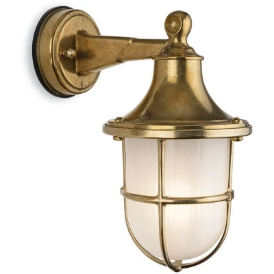 Image of Nautic Outdoor Brass Wall Lantern IP64, E27