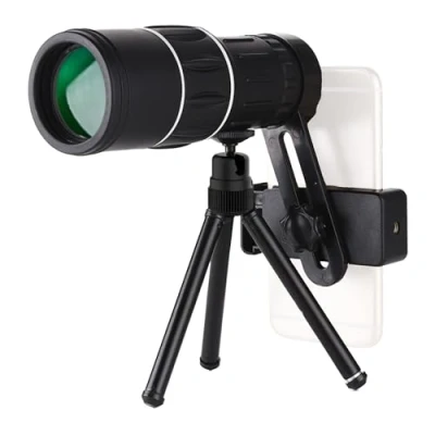 Image of Monocular Telescope Long Range 16x52, Mobile Phone Spotting Scope, Mini Spyglass, Waterproof, Zoom with Stand, Tripod and Bag. Watch Birds, Soccer or Concerts. ​